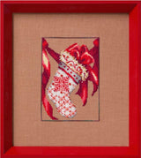Red Ribbon Stocking Cross Stitch Chart: Nora Corbett Fair Isle Pattern