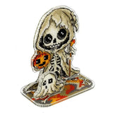 Halloween Skeleton and the ghost Counted Cross Stitch Kit on Plastic base