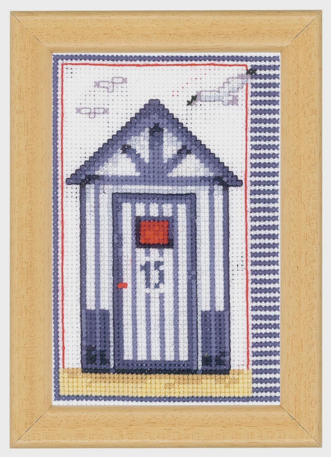 Cross Stitch  Kit, Cabin Beach Vervaco, 8.2"x5.9" (21x15cm), PN-0144662