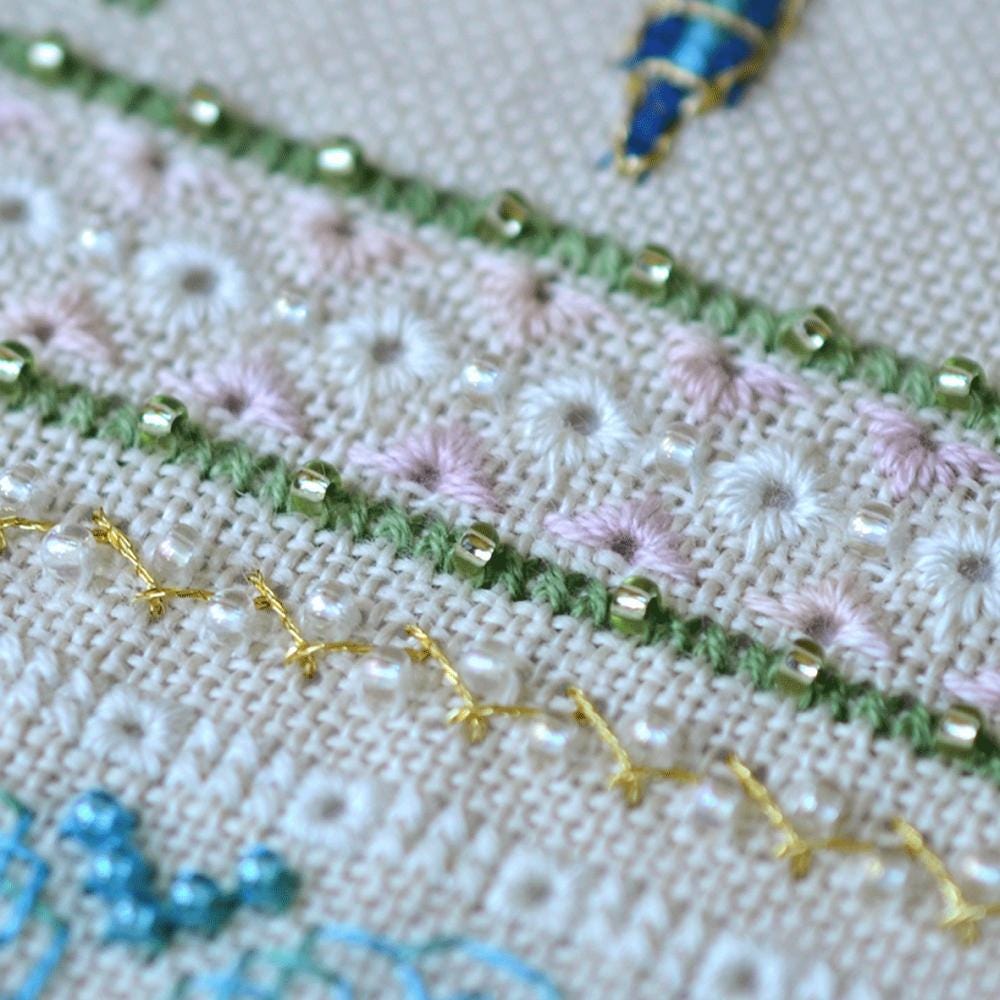 Dragonfly Cross Stitch Sampler Kit: Tela Artis Hand-Dyed DMC, Evenweave Fabric