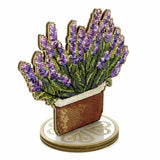 Cross Stitch Kit on wood: Lavender Pot