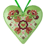 Beads embroidery kit on artificial leather "Christmas tree Heart" (double-sided) HL-090