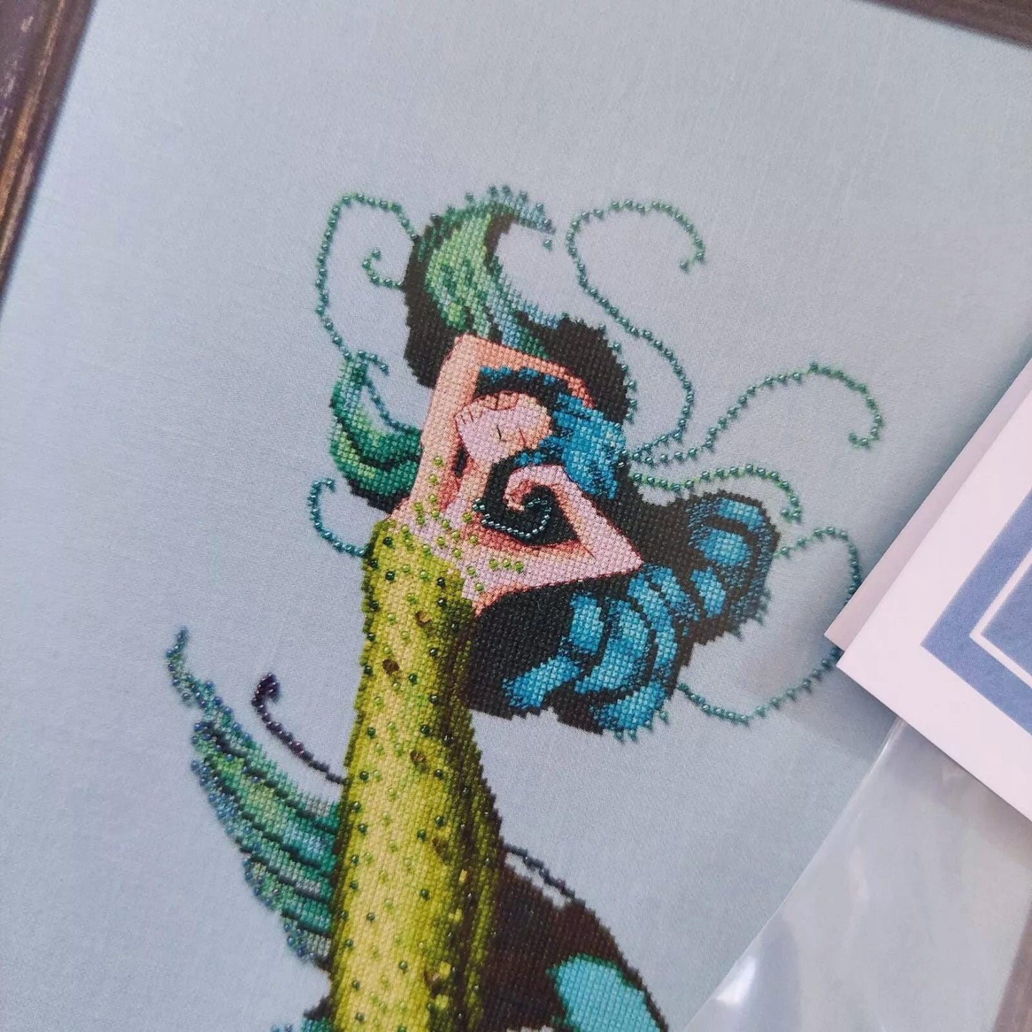 Seven Seas Mermaids - Antarctic Ocean Mermaid Cross Stitch Chart Pattern by Nora Corbett NC354