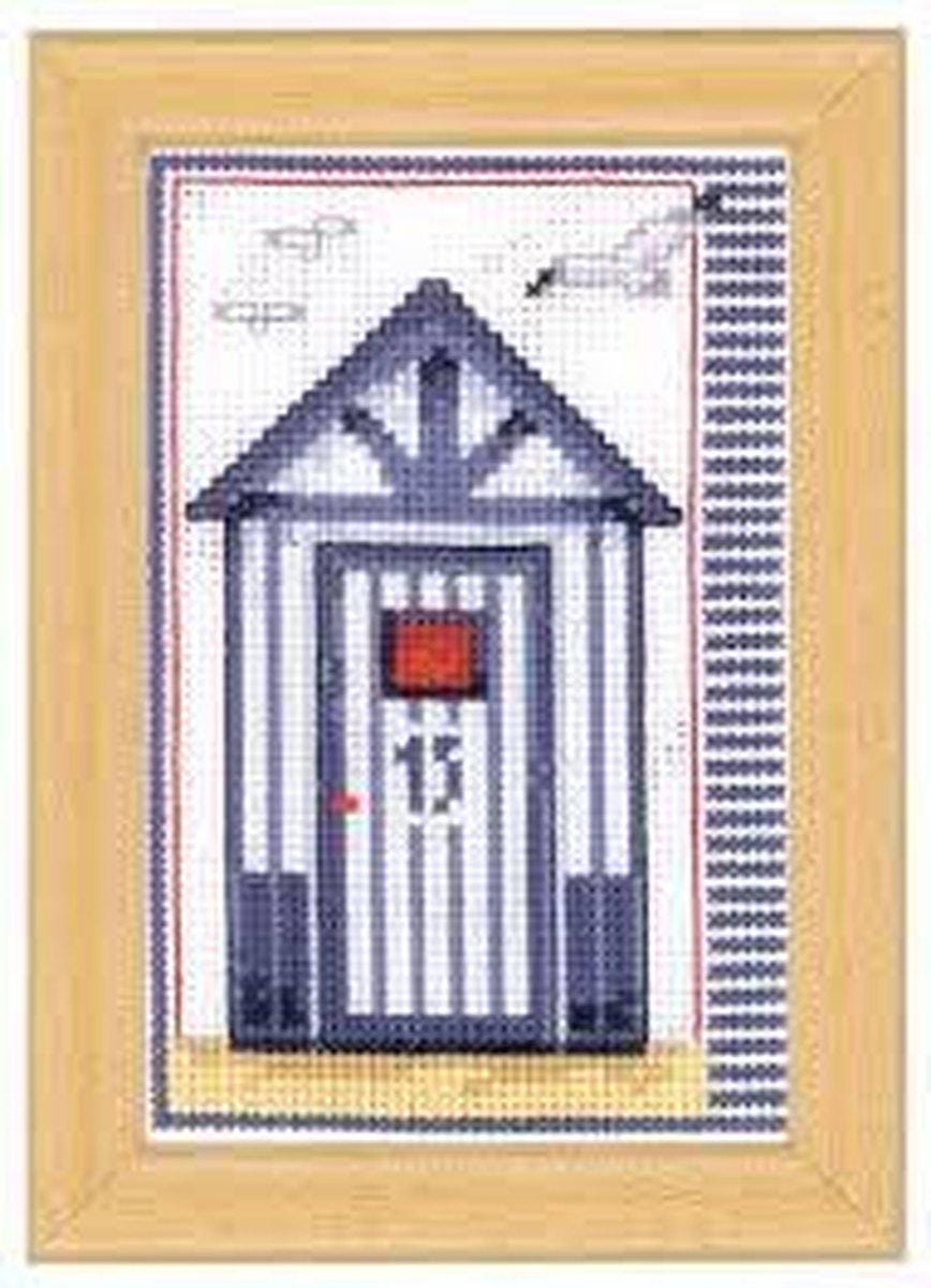 Cross Stitch  Kit, Cabin Beach Vervaco, 8.2"x5.9" (21x15cm), PN-0144662