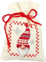 Christmas Gnomes Cross Stitch Bag Kit: Set of 3, Vervaco