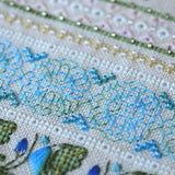 Dragonfly Cross Stitch Sampler Kit: Tela Artis Hand-Dyed DMC, Evenweave Fabric
