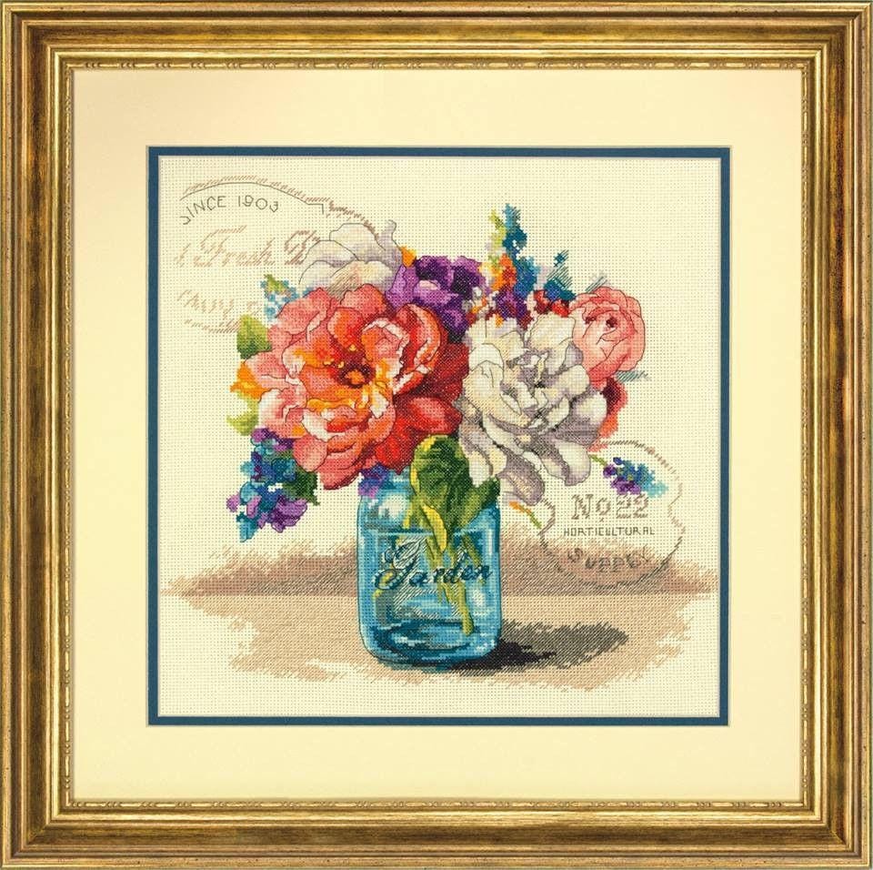 Counted Cross Stitch Kit DIMENSIONS, Garden Bouquet, 70-35334