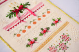 Christmas lace Cross Stitch Sampler Kit: Tela Artis Hand-Dyed DMC, Evenweave Fabric