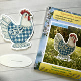 Easter Bead Embroidery Kit on Acrylic base, cross stitch, porcelain rooster