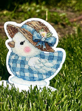 Easter Bead Embroidery Kit on Acrylic base, cross stitch, porcelain chicken 2