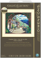 Coastal View Counted Cross Stitch Kit: Dimensions Gold Collection (18ct Aida)