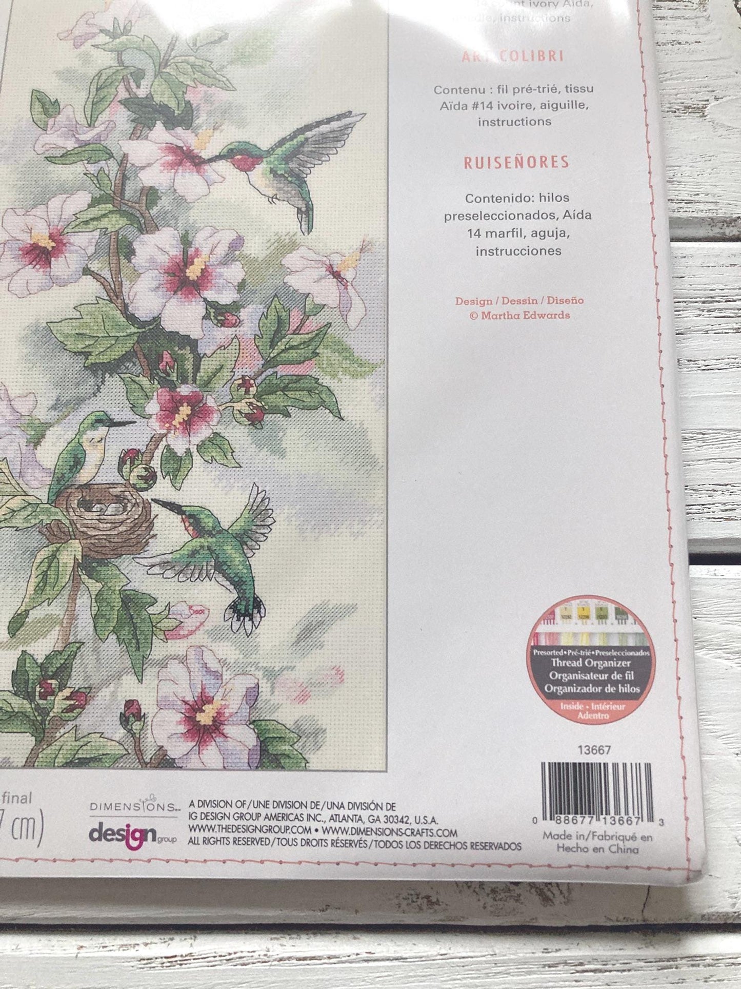 Dimensions Needlecrafts Hummingbird Art 13667, Counted Cross Stitch Kit, 14 Count Ivory Aida