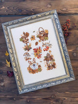 Counted Cross Stitch Kit: Autumn joys, Aida 16ct,Hand-Dyed Threads