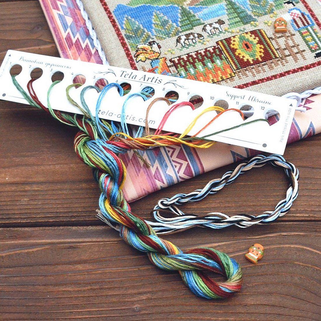 Counted Cross Stitch Sampler Kit:Carpets and the sun, Hand-Dyed threads, Evenweave Fabric, Beads