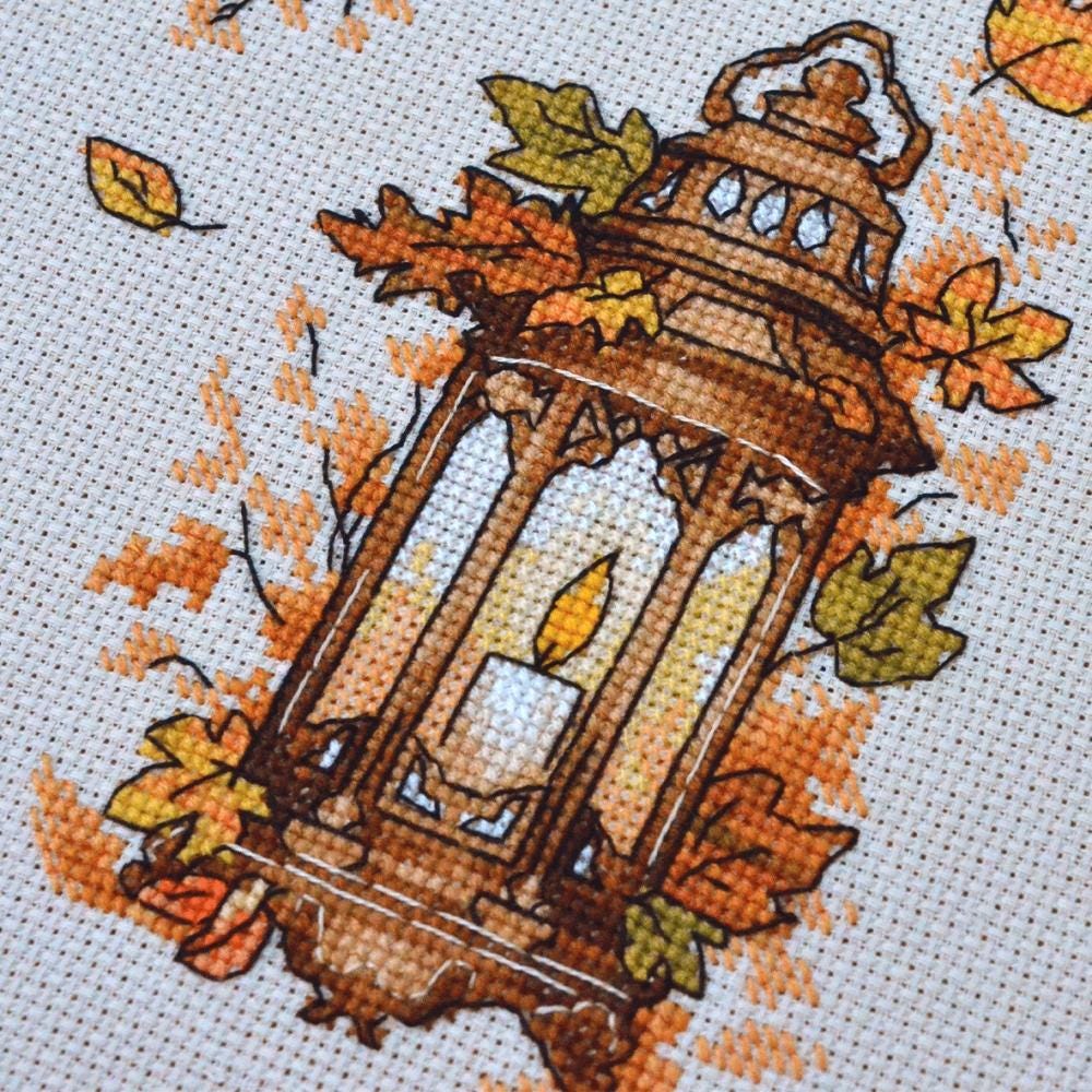 Counted Cross Stitch Kit: Autumn joys, Aida 16ct,Hand-Dyed Threads