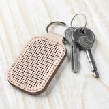 Embroidery Kit faux leather keychain base pink, BE-069. Fast DIY Kit