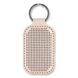 Embroidery Kit faux leather keychain base pink, BE-069. Fast DIY Kit