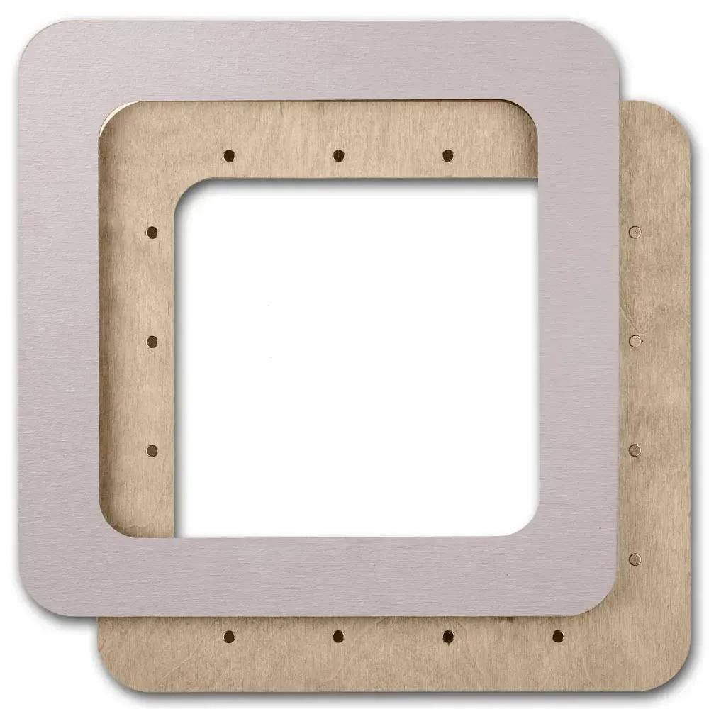 Plywood Embroidery Hoop with Magnetic Holders (5.5x5.5 IN), plain, hand-painted