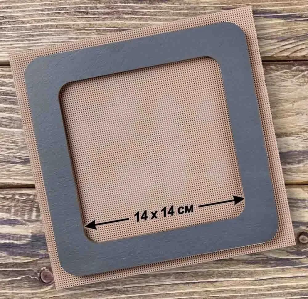 Plywood Embroidery Hoop with Magnetic Holders (5.5x5.5 IN), gray, plain, hand-painted