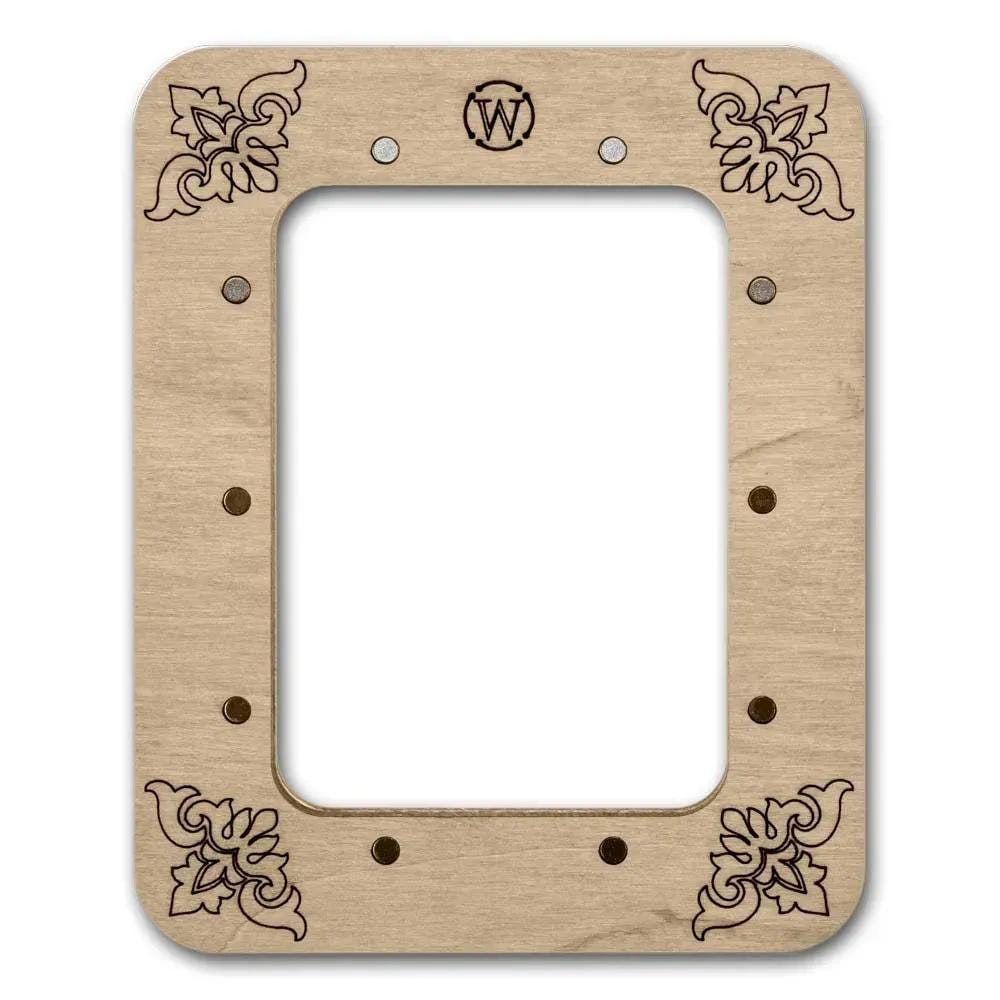 Vertical Gray Plywood Embroidery Hoop with Magnetic Holders (2.5x3.5 IN), plain, hand-painted
