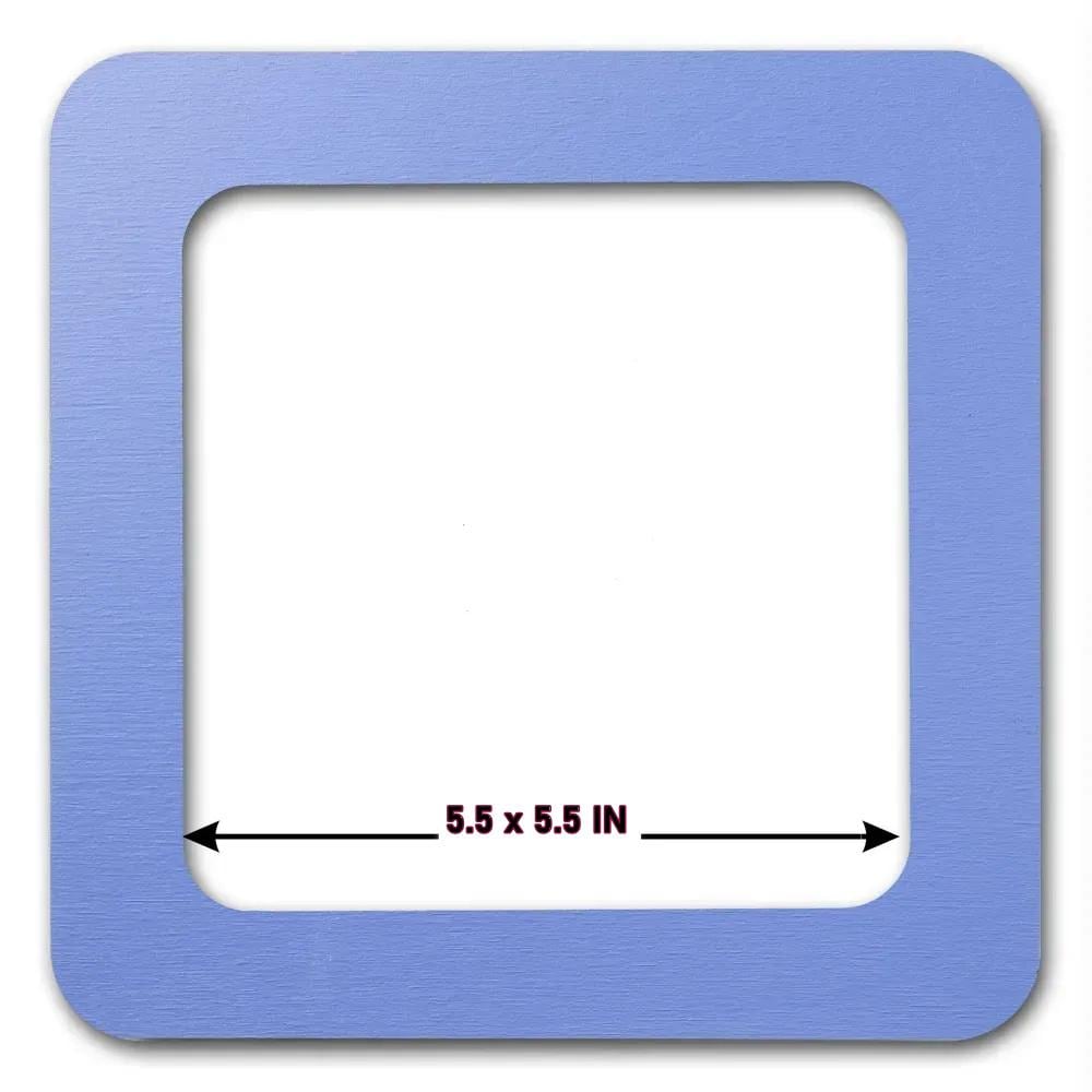 Plywood Embroidery Hoop with Magnetic Holders (5.5x5.5 IN), blue, plain, hand-painted