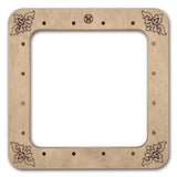 Plywood Embroidery Hoop with Magnetic Holders (5.5x5.5 IN), blue, plain, hand-painted