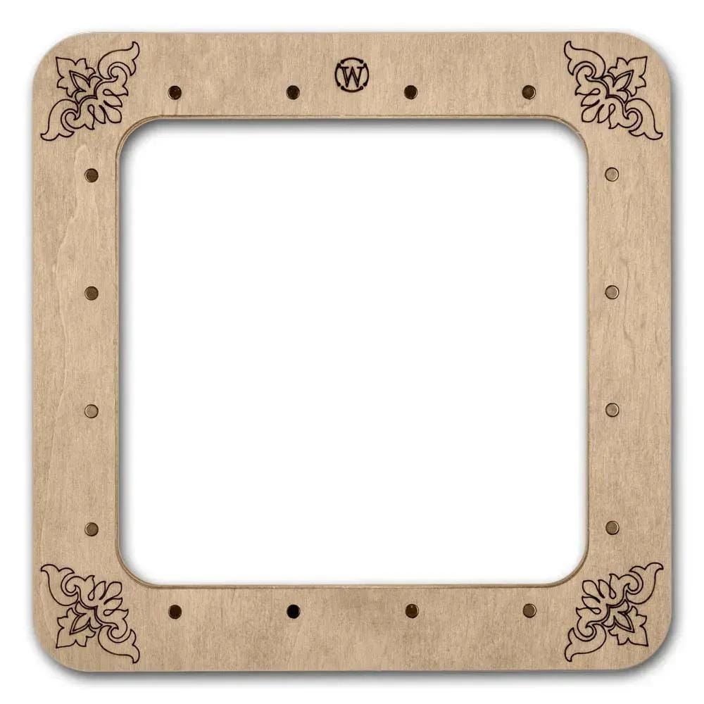 Plywood Embroidery Hoop with Magnetic Holders (5.5x5.5 IN), blue, plain, hand-painted