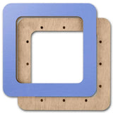 Plywood Embroidery Hoop with Magnetic Holders (4x4 IN), blue, plain, hand-painted