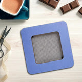 Small Blue Plywood Embroidery Hoop with Magnetic Holders (2.4x2.4 IN), plain, hand-painted
