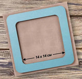 Plywood Embroidery Hoop with Magnetic Holders (5.5x5.5 IN), pastel green-blue, plain, hand-painted