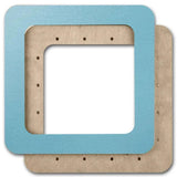 Plywood Embroidery Hoop with Magnetic Holders (5.5x5.5 IN), pastel green-blue, plain, hand-painted