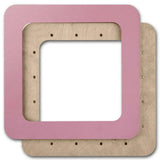 Plywood Embroidery Hoop with Magnetic Holders (5.5x5.5 IN), pastel pink, plain, hand-painted
