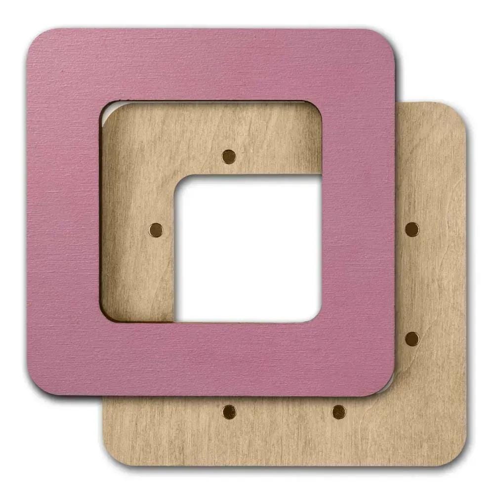 Small  Plywood Embroidery Hoop pastel pink with Magnetic Holders (2.4x2.4 IN), plain, hand-painted