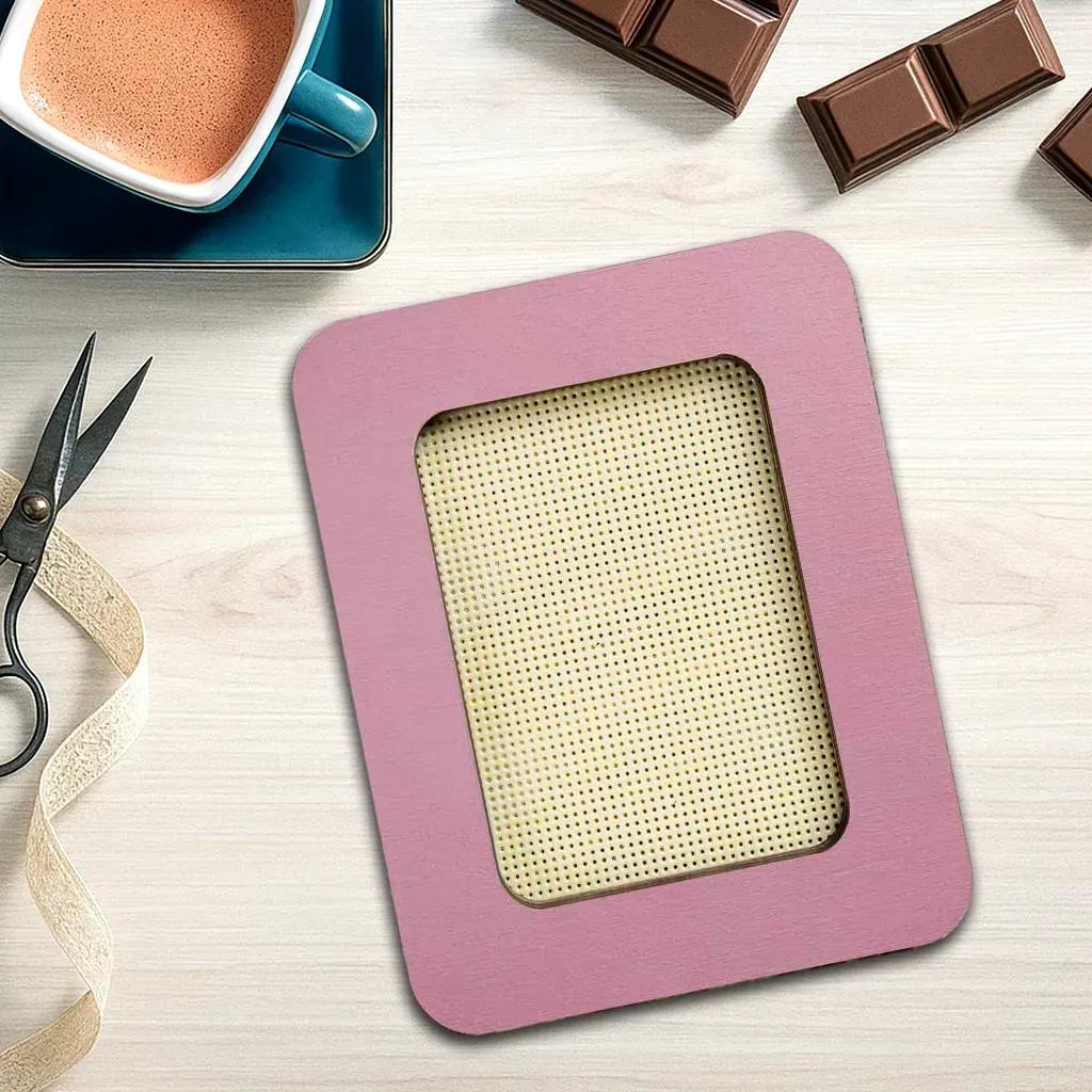 Vertical Pink Plywood Embroidery Hoop with Magnetic Holders (2.5x3.5 IN), plain, hand-painted