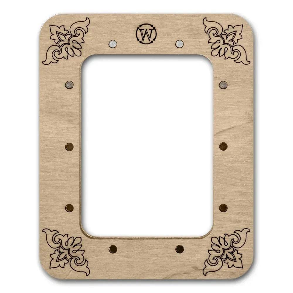 Vertical Pink Plywood Embroidery Hoop with Magnetic Holders (2.5x3.5 IN), plain, hand-painted