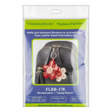 Beads embroidery kit on artificial leather "Bag Charm - Spring Flowers" (double-sided) FLBB-178 Pink, Red