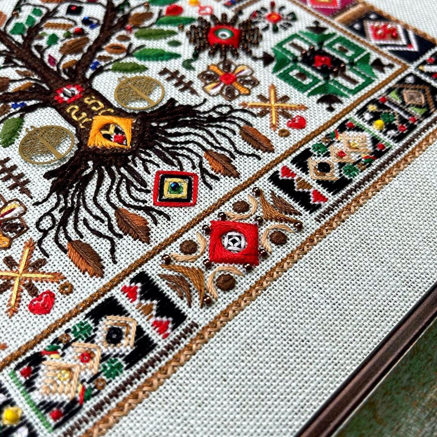 Big Embroidery kit - Sampler Tree of Life, multi stitch kit, GL-04