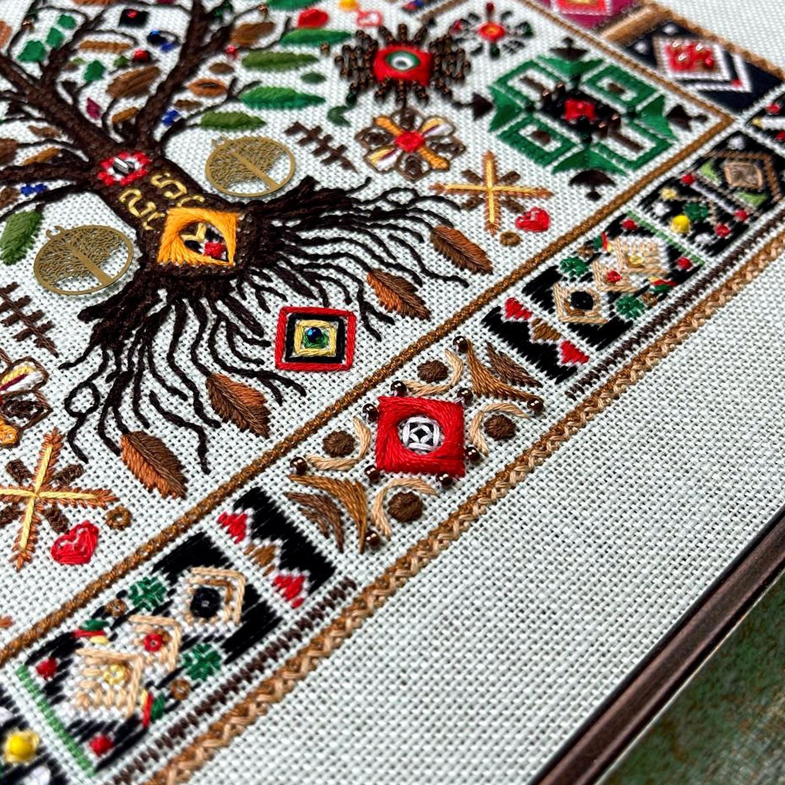 Big Embroidery kit - Sampler Tree of Life, multi stitch kit, GL-04