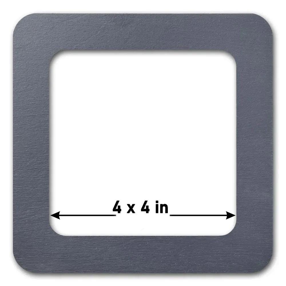Plywood Embroidery Hoop with Magnetic Holders (4x4 IN), gray plain, hand-painted