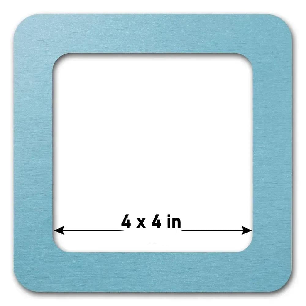 Plywood Embroidery Hoop with Magnetic Holders (4x4 IN), pastel green-blue, plain, hand-painted