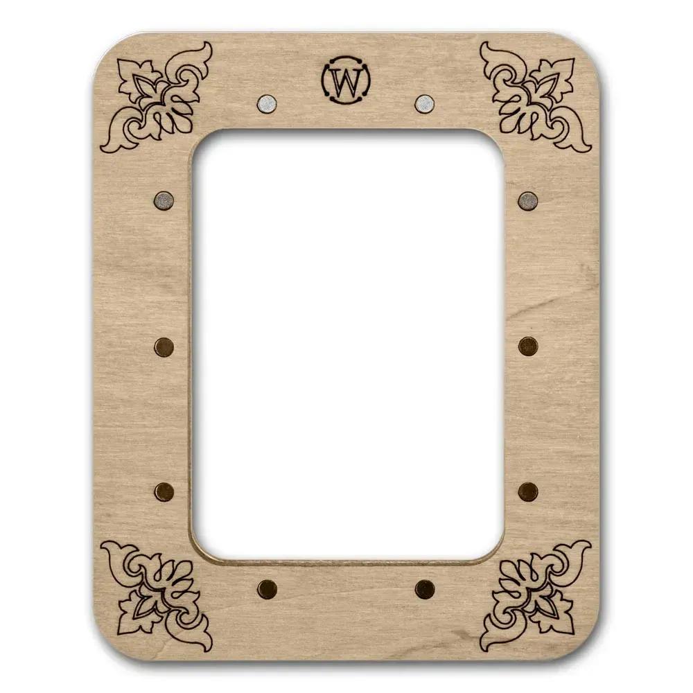 Vertical Plywood Embroidery Hoop with Magnetic Holders (2.5x3.5 IN), plain, hand-painted