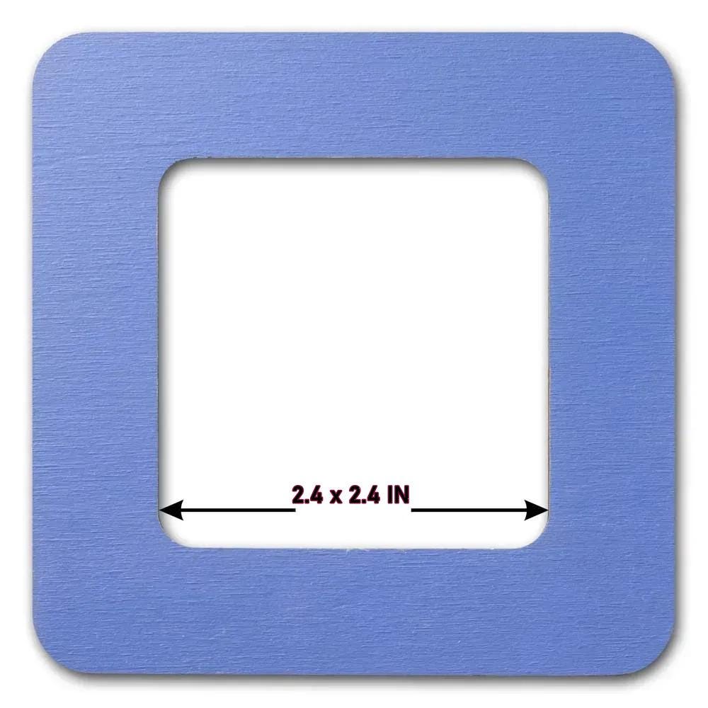 Small Blue Plywood Embroidery Hoop with Magnetic Holders (2.4x2.4 IN), plain, hand-painted