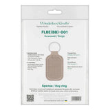 Embroidery Kit faux leather keychain base gray, BE-001. Fast DIY Kit