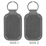Embroidery Kit faux leather keychain base dark gray, BE-004. Fast DIY Kit