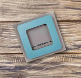 Small  Plywood Embroidery Hoop pastel green-blue with Magnetic Holders (2.4x2.4 IN), plain, hand-painted