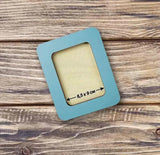 Vertical Blue Plywood Embroidery Hoop with Magnetic Holders (2.5x3.5 IN), plain, hand-painted