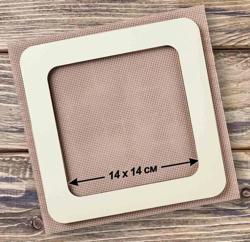 Plywood Embroidery Hoop with Magnetic Holders (5.5x5.5 IN), beige, plain, hand-painted