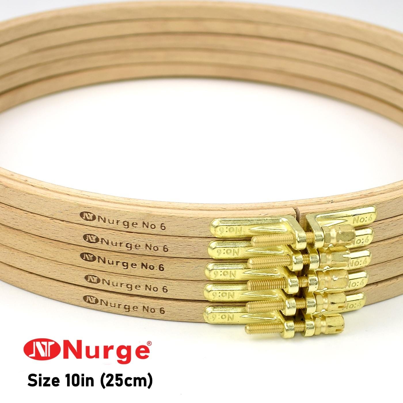Wood Embroidery Hoop: Nurge 10", H 0.35 in big size