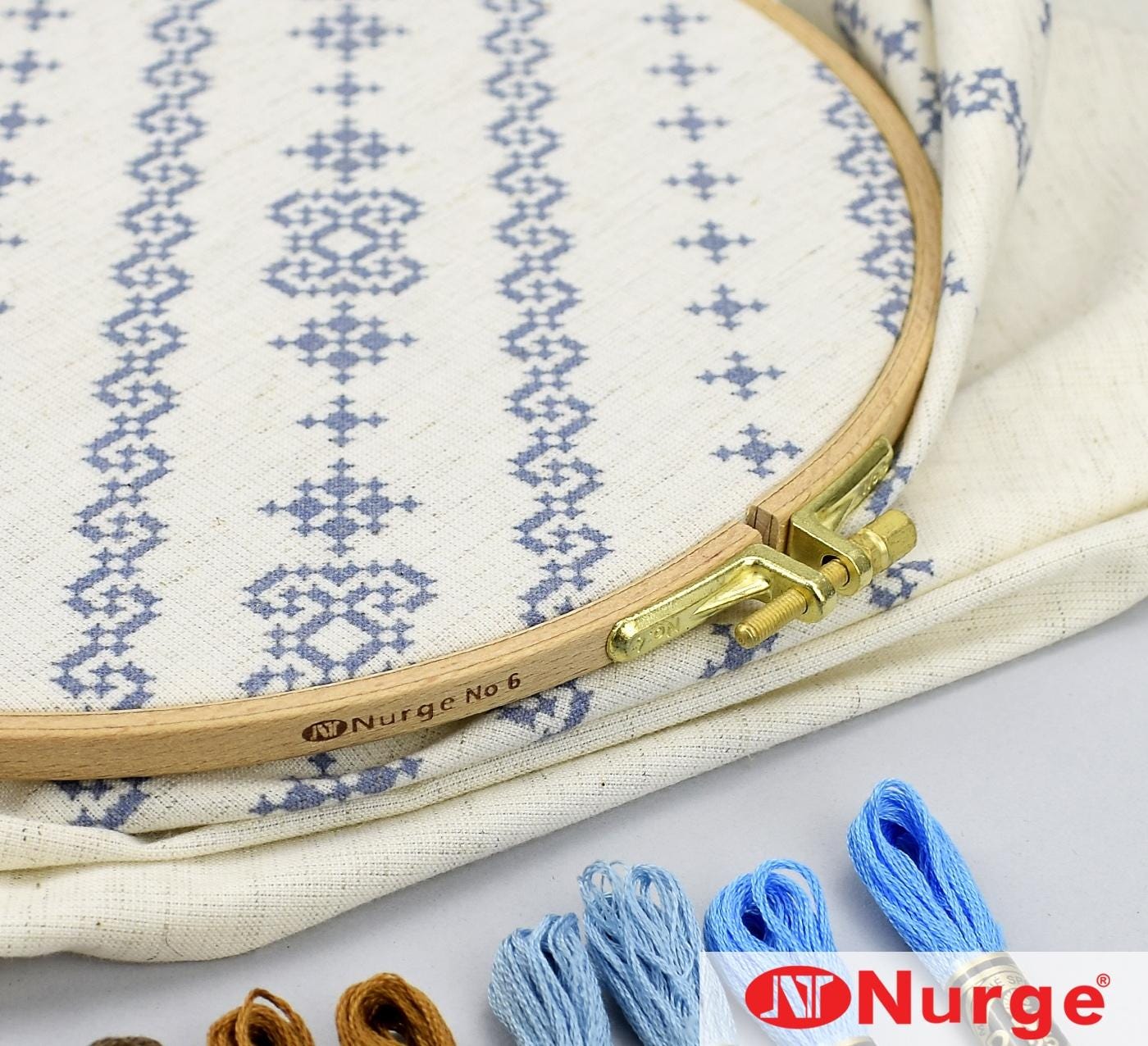 Wood Embroidery Hoop: Nurge 10", H 0.35 in big size