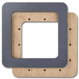 Plywood Embroidery Hoop with Magnetic Holders (4x4 IN), gray plain, hand-painted